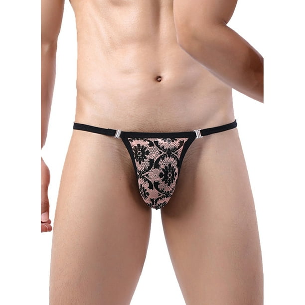 Men Stretch Low Rise Bulge Pouch Bikini Brief Triangle T Back G String Underwear
